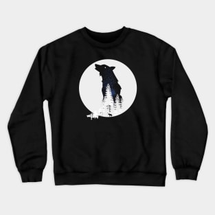 Minimalist Wolf Double Exposure Aesthetic Crewneck Sweatshirt